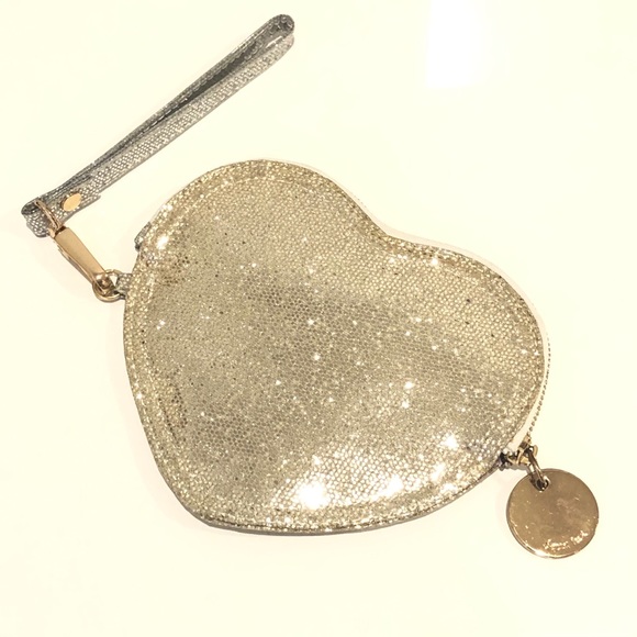 Deux Lux Heart Shaped Silver Sparkle Baby Pouch - Picture 7 of 16